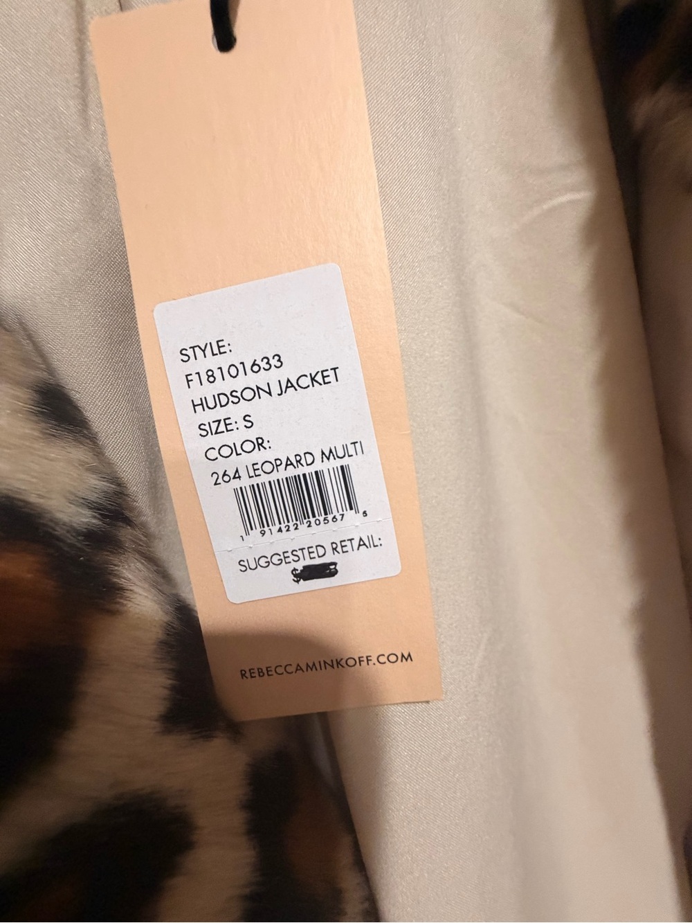 Rebecca Minkoff S Hudson Faux Fur Moto Jacket Leopard Print - Picture 3 of 6